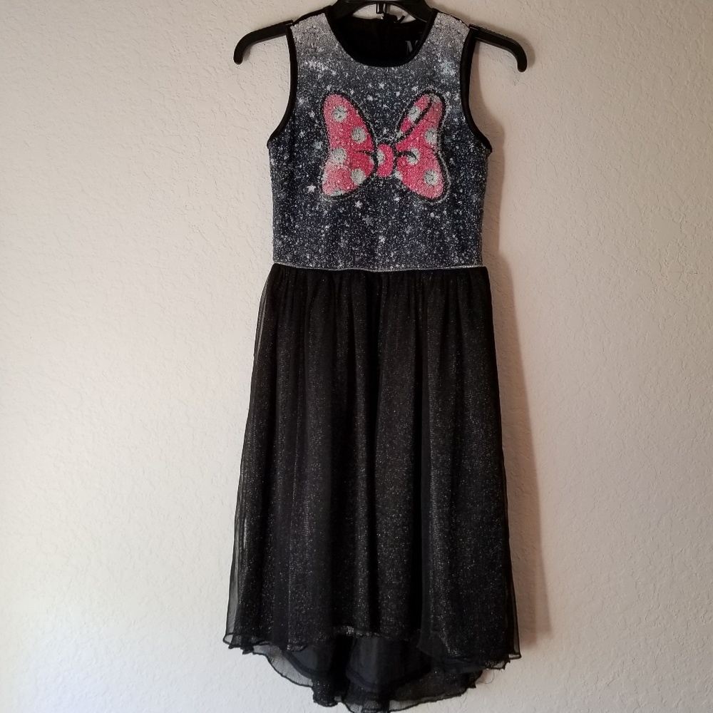 Minnie Mouse Black Sequin Top Girl Dress
